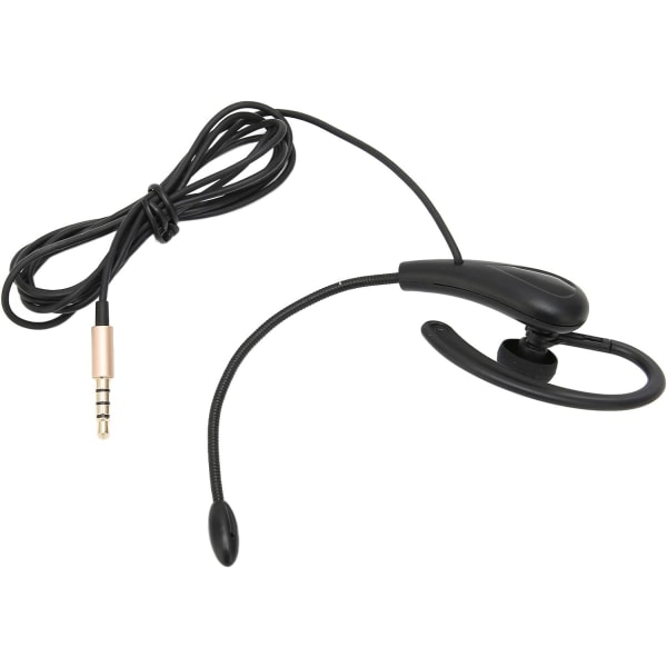 One Ear Headset Hörlur och mikrofon Tpe Call Center Headset Öronkrok Enkelsidig 3,5 mm Kundtjänst Hörlurar med mikrofon för bärbar dator