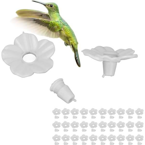 Matarblommor, utbytbar fågelmatare ersättningsblommor 30 set flerfärgade för hemmet (vit)