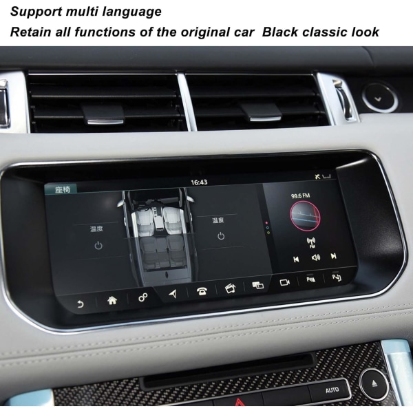 Dubbel Din bilstereo, 10,25 tum bilmultimediaspelare för Android 10 8 Core Ersättning för Land Rover Range Rover Sport L494 Bosch 2013-2016 (6+128G)