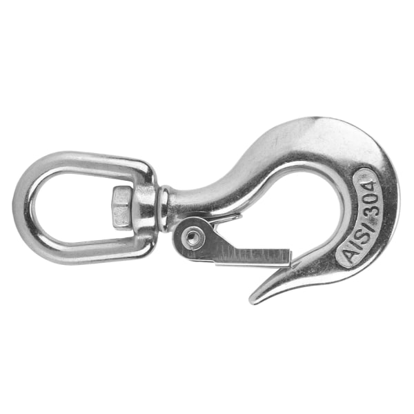 Lyftkrok Lyftkrok 304 Rostfritt stål Silver Swivels Ögonlyftkrok Rostfritt stål Säkerhetslyftkrok för tekniska kranar (650KG)