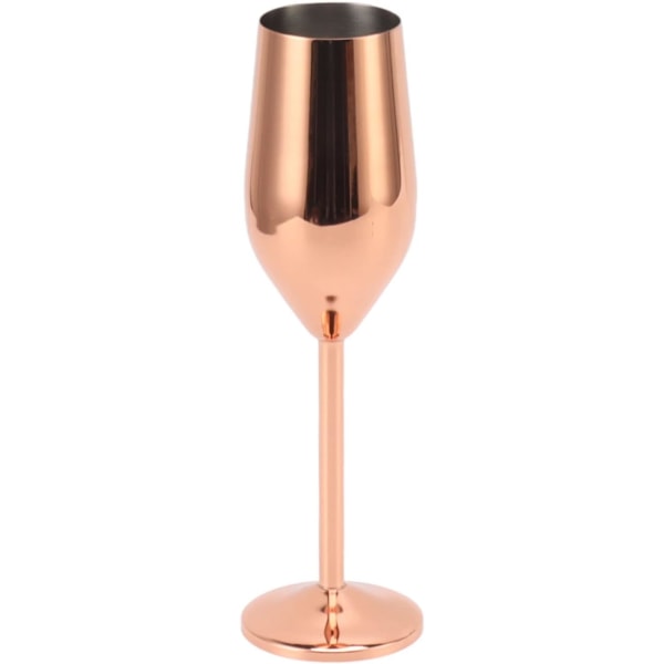 Champagneflöjter i rosa guld, Champagneglas i rostfritt stål Kopparpläterat glas Champagneflöjt till bröllopsfest