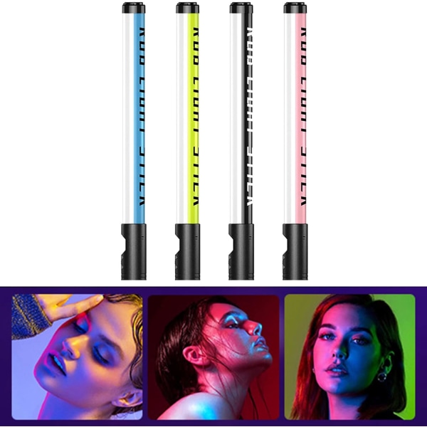 RGB Handhållen LED-videoljus Wand Stick Fotografi Ljus, Dubbelfärgstemperatur Fullfärgad Handhållen påfyllningslampa Bärbar LED Fotografi Fotografi Fotografi