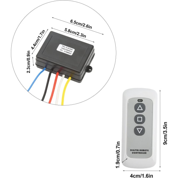 Trådlös Fjärrvinsch Atv Utv Reservdelar 12V 24V Universal Trådlös Vinsch Fjärrkontrollsats Vinsch Fjärrkontroll och Mottagare Kit