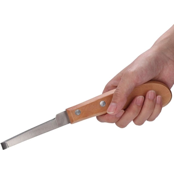 Rak bladformad hovkniv i kolstål, trimningsverktyg för användning av nötkreatur (rak vänster hand)