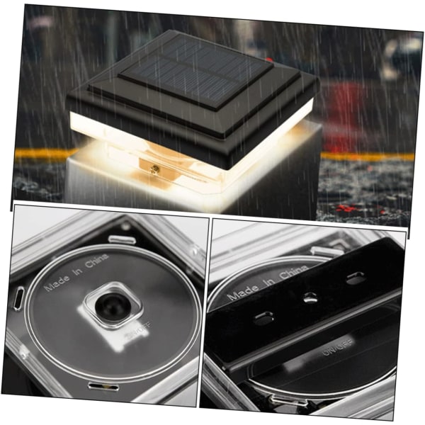 Solar staket lampor staket stolpe lampor Soldrivna solar stolpe Cap Light Trästolpar Cap Lights Solar stolpe ljus Utomhus uteplats stolpar Cap