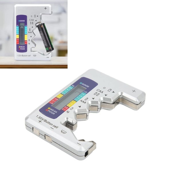 Liten batterikapacitetsmätare Digital batterikapacitetsmätare Testare Digital batterikapacitetsmätare Universal DCN Aaa Aa 9V 1,5V knappcell