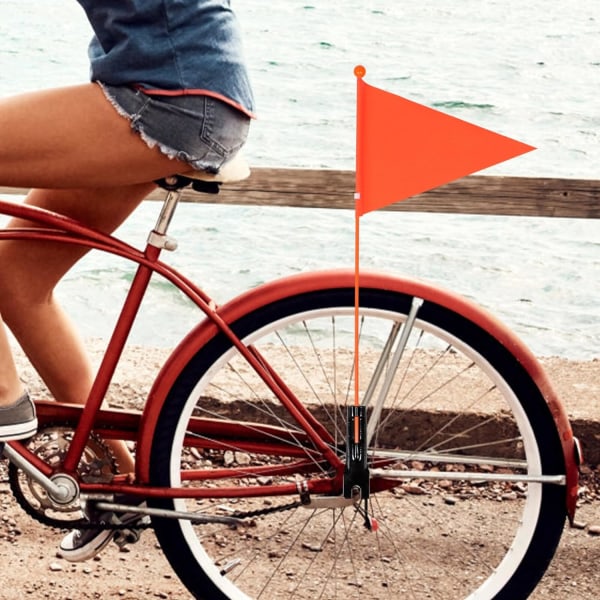 2 set Flaggor Dekor Cykel Cykel Cykling Tillbehör Säkerhetsflagga Säkerhet Cykelflagga Barn Ridning Glasfiber Flaggstång