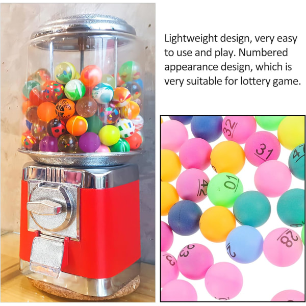 50 st numrerade bollar Lotteri bollar 1-50 plast bingo bollar mångfärgade pong bollar Tombola spel bollar bordtennis bollar för DIY projekt