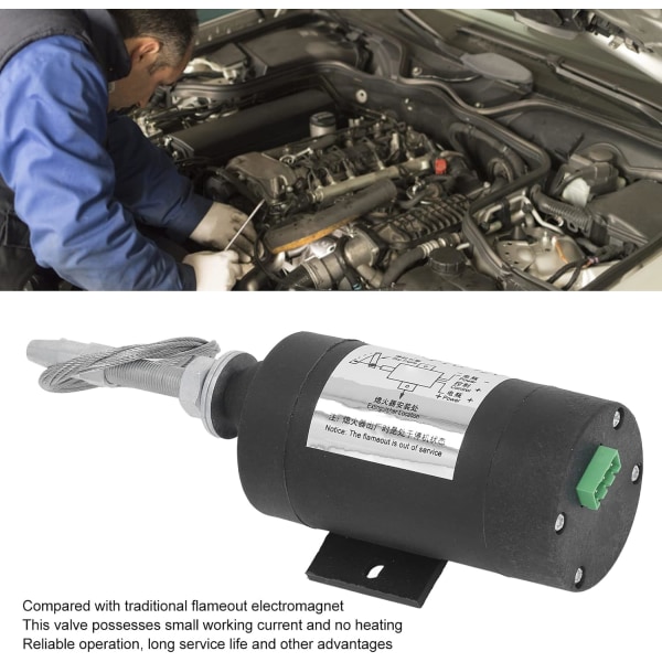 Bränsleavstängning magnetventil, motorstopp magnetventil Pålitlig korrosionsbeständighet Lång livslängd Överbelastningsskydd för diesel
