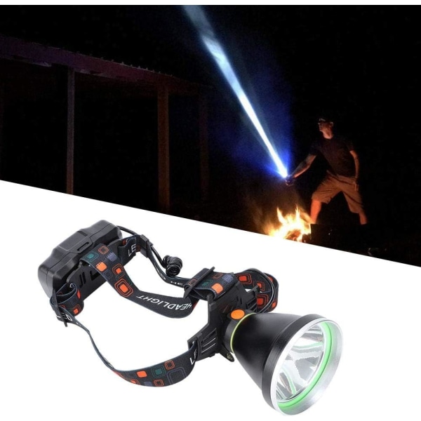 LED-strålkastarficklampa, USB uppladdningsbar LED-strålkastare, vattentät belysning justerbar ficklampa, perfekt för vandring, camping, utomhus