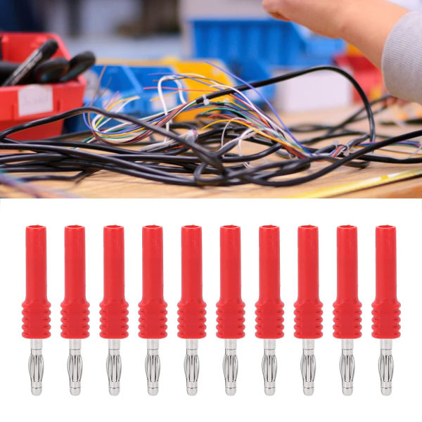Banankontakt, 10 st stabil bananpluggadapter 4 mm hane till 2 mm hona Bra ledningsförmåga Mässing J.20025 för industri för multimeter