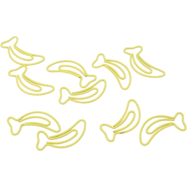 100 st pappersklämmor Bärbar Mini söt bananform rostskyddad galvaniserad metall gem för kontorsdokumentfilorganisation skola