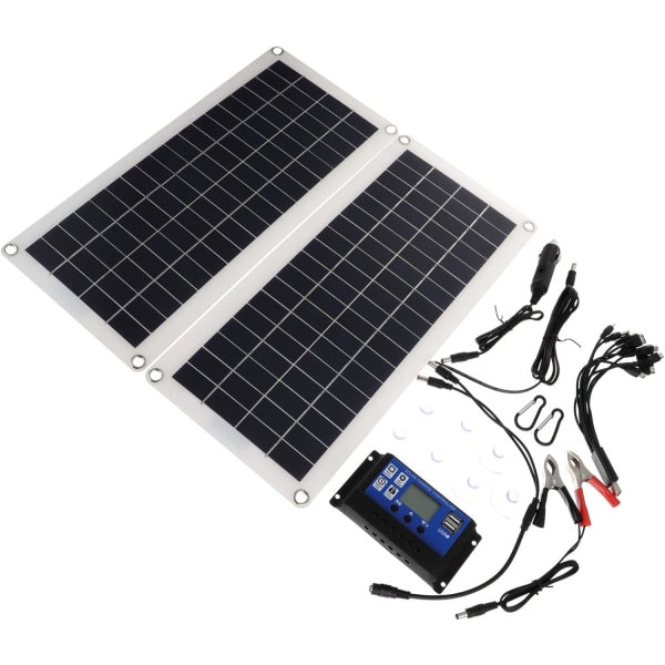 1 set Solfläkt Mobiltelefon Solar Uppladdningsbara batterier Solpanelssystem Solpanel och batterisats Solar Laddningsverktyg Camping