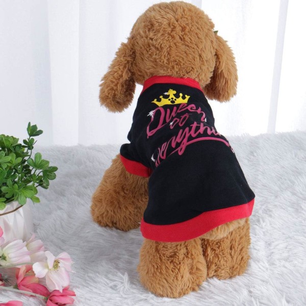 Hund t-shirt bomull kostym katt sällskapsdjur sweatshirt jacka väst valp vår höst varma kläder kläder svart röd l