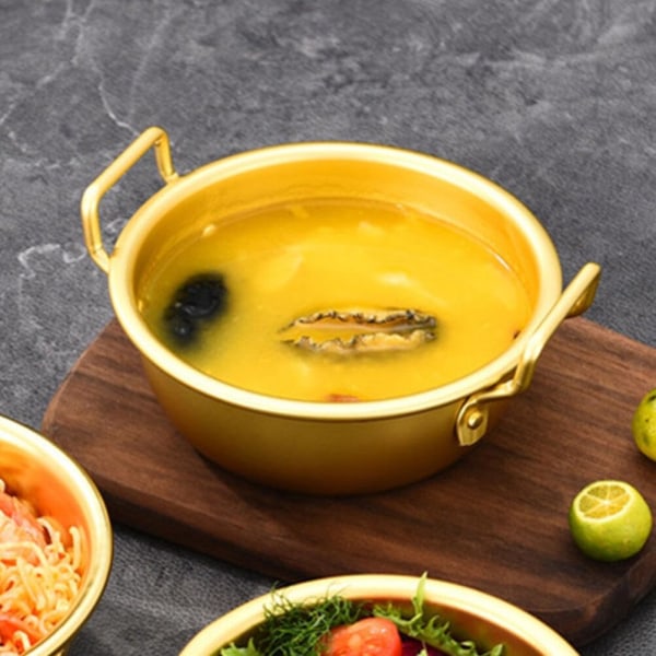 Korea Ramen Pot Snabbnudlar Matlagningsgrytor Soppa Stew Pot Stockpot Alluminum Ramyun Pot med handtag Camping Kokkärl för soppa Curry Pasta
