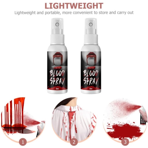 2st Fake Blood Spray Vampyrkläder Vampyrkostym Halloween Kostymer Skrämmande blodtrickleksaker Realistiska blodspraysimulerade blodspray