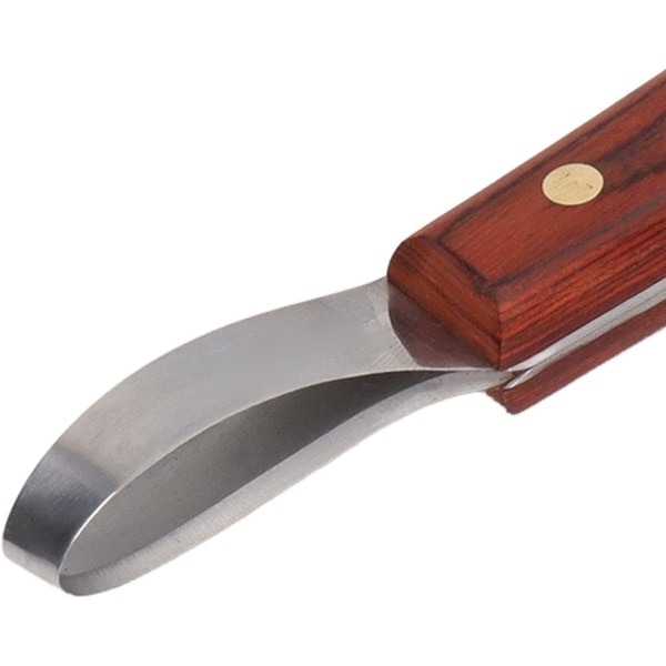Crimping hovkniv, 7,7" högerhands ergonomisk hästhovkniv med trähandtag för kogetboskap