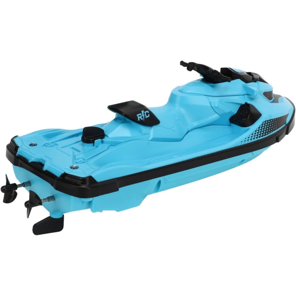 RC motorbåtsleksak, vattentät högfrekvent 2,4G fjärrkontroll motorbåt för utomhuslek (blå)