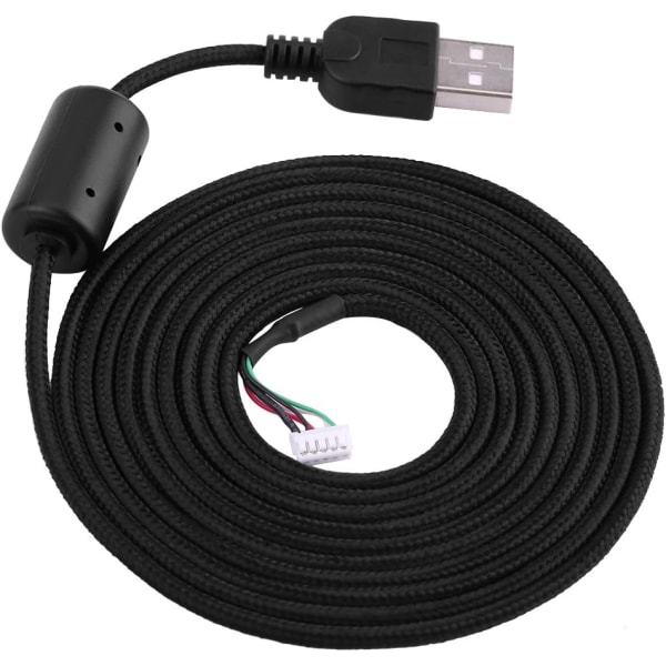 USB -muslinje USB muskabel svart 2 meter USB -muslinjekabelbyte Reparationstillbehör för Logitech G500S spelmus