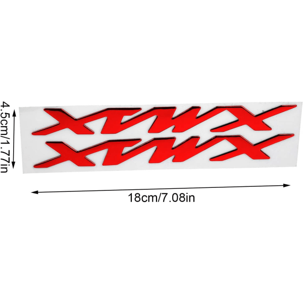 Motorcykeldekal, Motorcykeldekal, par dekaler för motorcykelemblem 3-dimensionella dekaler för X‑MAX XMAX 125 250 400 (röd)