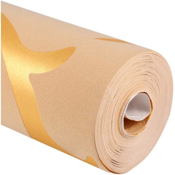 Tapet Väggdekal Fleece Golden Nonwoven Tapet Väggmålning Nonwoven Tapet Barock Design M. Damast Ornament Guld 3 Dimensional Optik