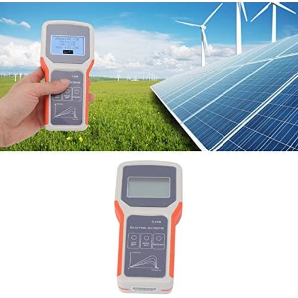 Solpanelstestare, smart solpanelsmätare MPPT fotovoltaisk panelmultimeter med LCD-skärm för solcellstestning (EL400B)