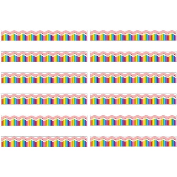 12st Rainbow magnetiska anslagstavla kanter, färgglada klassrums anslagskanter Svarta tavla Vågformade kantkanter stänkande kantkant för