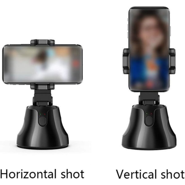Telefonspårningsfäste 360 ​​graders roterande kulhuvud Smart Face Object Tracking Telefonkamerahållare för livestreaming (svart) (svart)
