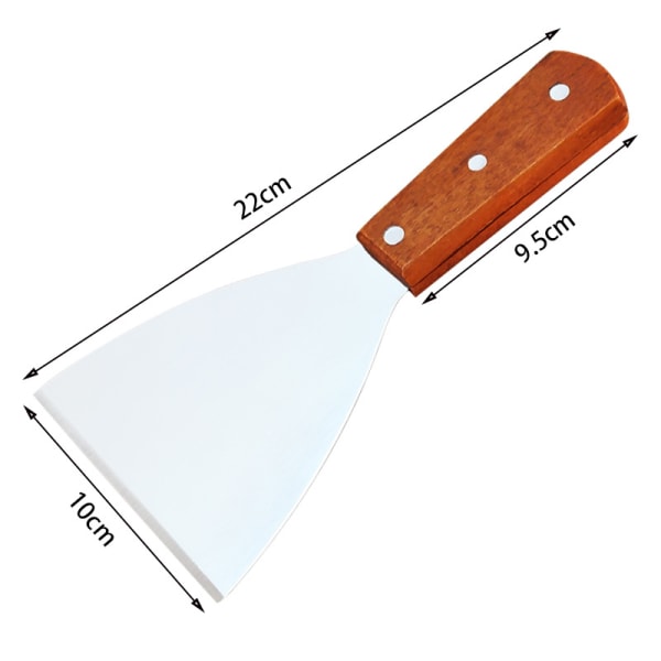 Träspade för grillning, grillspatel, fräsande grillburgare och ren grillbiff 10*22cm en bit