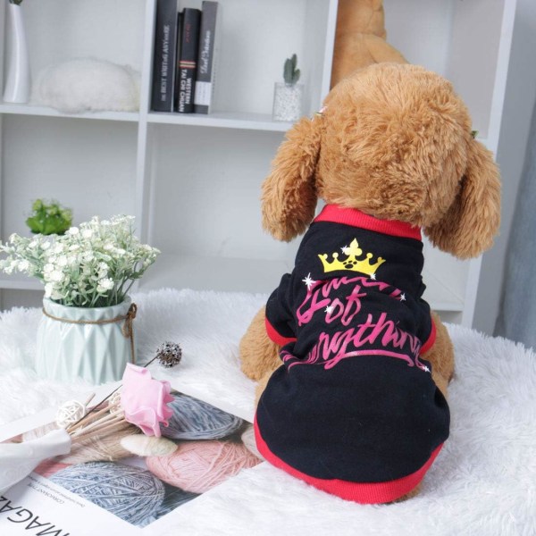 Hund t-shirt bomull kostym katt sällskapsdjur sweatshirt jacka väst valp vår höst varma kläder kläder svart röd l
