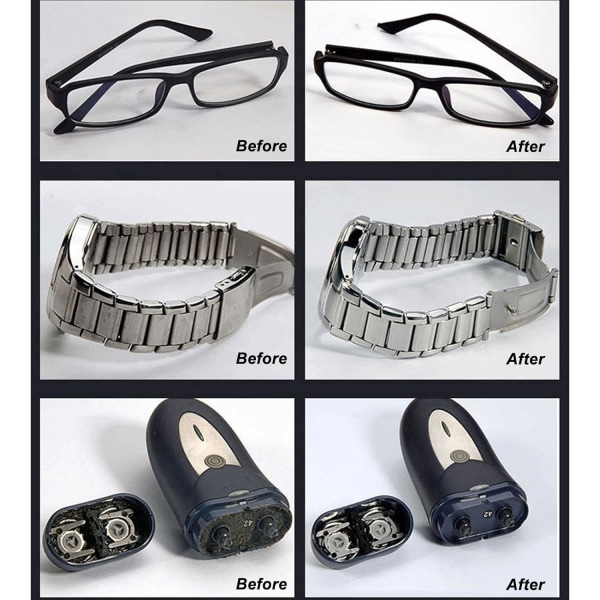 Ultraljudsrengörare, korrosionsbeständig ultraljudsrengöringsmaskin 650 ml 304 rostfritt stål, bärbar för glasögon (CN-kontakt AC200-240V 50HZ)