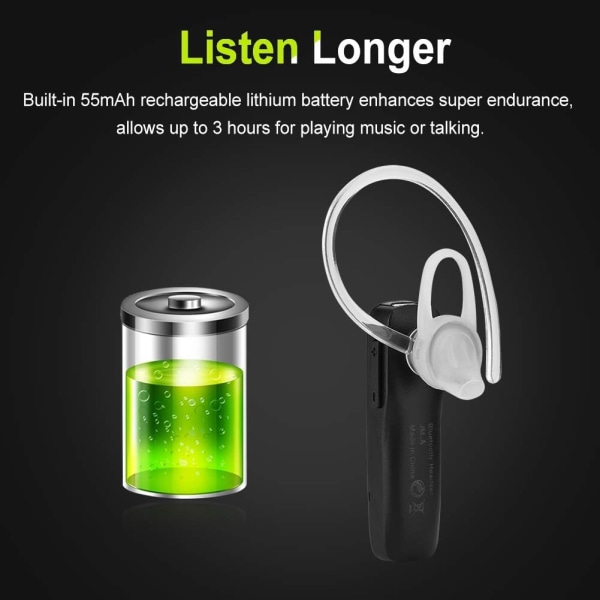 Hörlur Öronkrok Hörlurar Portable Business Tws Bluetooth True Wireless Ear Hook In Ear Headset Hörlurar Svart (svart)