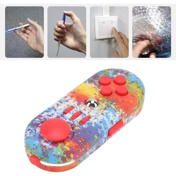 Sensory Fidgets Controller Pad, Minska Stress Bärbar Justera Mood Relax Leksak Multifunktionell för vardagslivet för barn (11 graffitifärger)