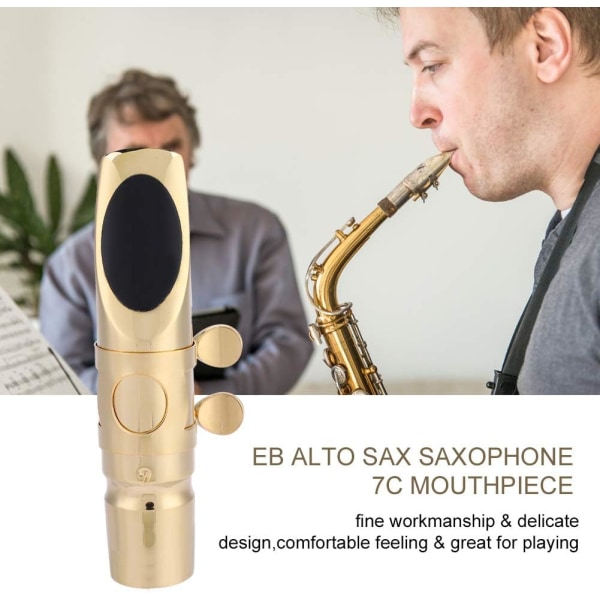 Altsax-munstycke Altsax-munstycke Mässing Guld Eb Altsax-saxofon 6C-munstycke med kuddar Musikinstrument Tillbehör