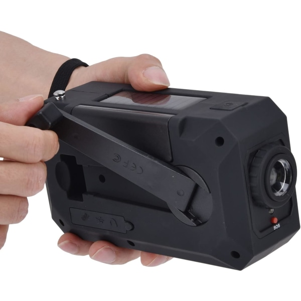 Nödradio, Power Bank Portable Solar Powered Survival Radio för utomhuscampingäventyr (amerikansk stil)