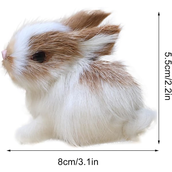 Paket med 4 Realistiska påskharar verklighetstrogna minikaniner, miniatyr kaniner Figurer Simulering Bondgårdsdjur Minimodell Semesterdekor