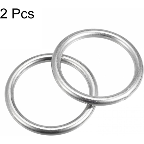 2 st. Rundring låt wis? Te O-ringar 316 rostfritt stål 45 mm (1,77 ") id 6 mm tjocka