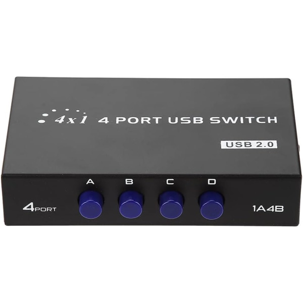 USB 3 Kvm Switch Sharing Switcher Iron Shell Black 2 4 Port USB 2.0 Manuell Sharing Switch Switcher Box för PC Skrivare Scanner (4 Port) (4 portar)