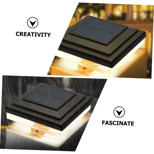 Solar staket lampor staket stolpe lampor Soldrivna solar stolpe Cap Light Trästolpar Cap Lights Solar stolpe ljus Utomhus uteplats stolpar Cap