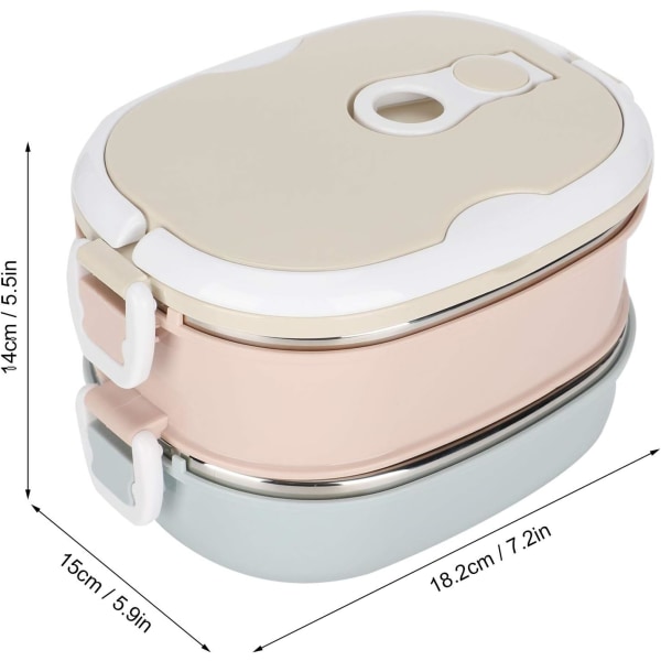 Bento Box, Lunchbox, isolering ca 2 timmar, bärbar rostfritt stål isolerad thermal matbehållare, för studenter, barn, arbetare