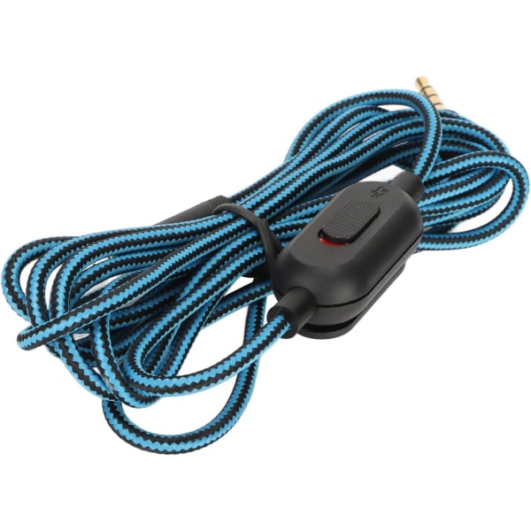 Byte av headsetkabel Pvc syrefri kopparspelvävd hörlurssladd med volymkontroll och mute-brytare för G Pro X G433 G233 (blå)