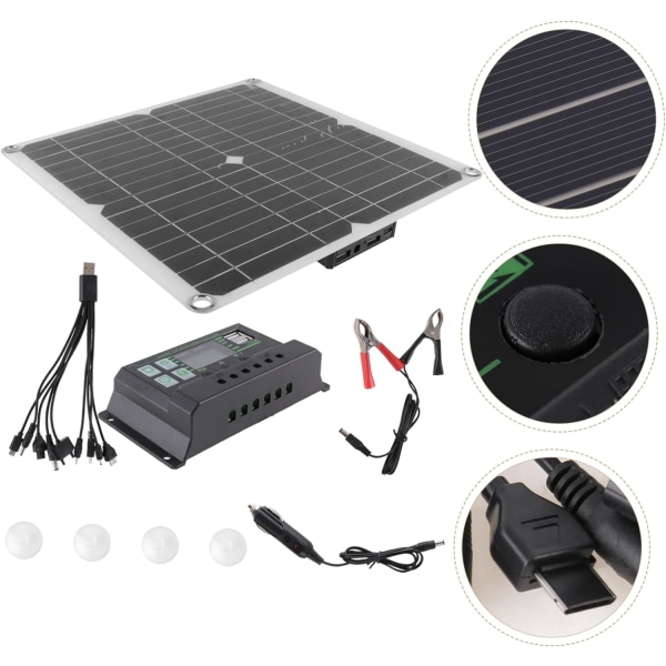 2 set Solpanel Mobiltelefonladdare Bärbar Laddare USB Controller Pv Paneler Power för camping Solar Power System Solar