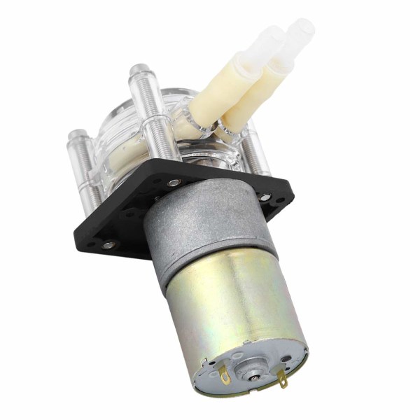 Dosering självsugande diskmaskiner Flöde viskös peristaltisk pump Självsugande hjulram av rostfritt stål Pc Transparent Head DC Motor (24V) (24V)