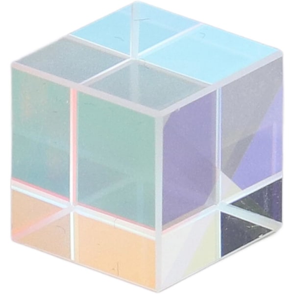 Optisk glasspridningsprisma Dichroic Cube Prisma Färgglad glaskubprisma för fysikundervisning Forskning Dekoration Konstutbildning (12,7 * 12,7 *
