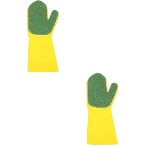 2 st Latex rengöringshandskar Diskhandske Poolrengöringsborste Svamphandskar för disk Återanvändbara handske Gummi skurhandskar