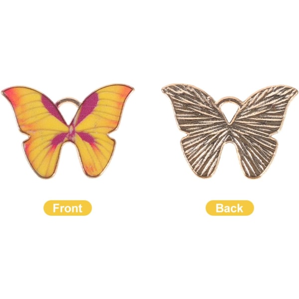 80 st Butterfly Ornament Dingle Berlocker för armband Smycken gör DIY-smycken Fjärilsformade hänge Modesmycken Djurörhängen