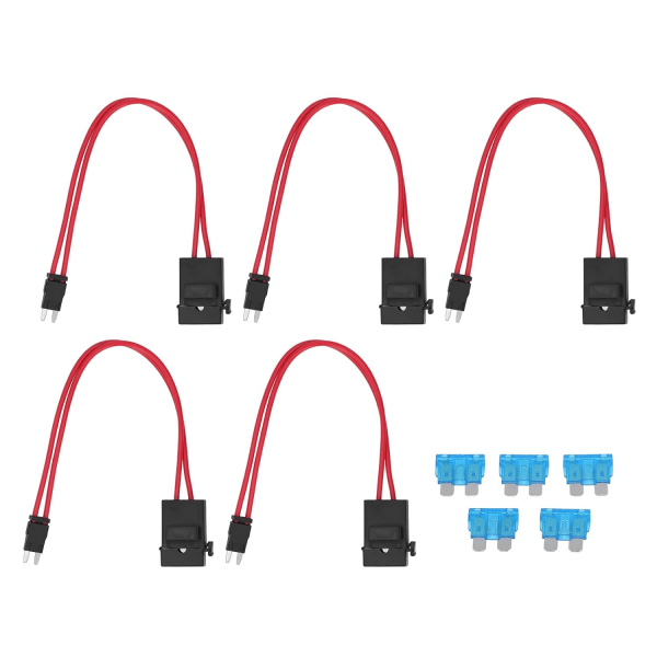 Fordons säkringsbox panelkontakt, 16AWG professionell autosäkringshållare kontakt Kompakt tunn 5 stycken för test (ACK S 10,9 mm)