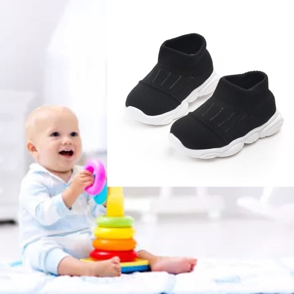 Stickade skor för nyfödda, Mesh med hög elasticitet, halkbeständighet Mjuka Casual Stickade Toddler för Sport Sport (19 Storlek 14cm /