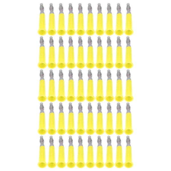 Lanterna-bananplugg, 50 st ABS + zinklegering Slitbeständig svetsad banankontakt för 4 mm sockel (gul)