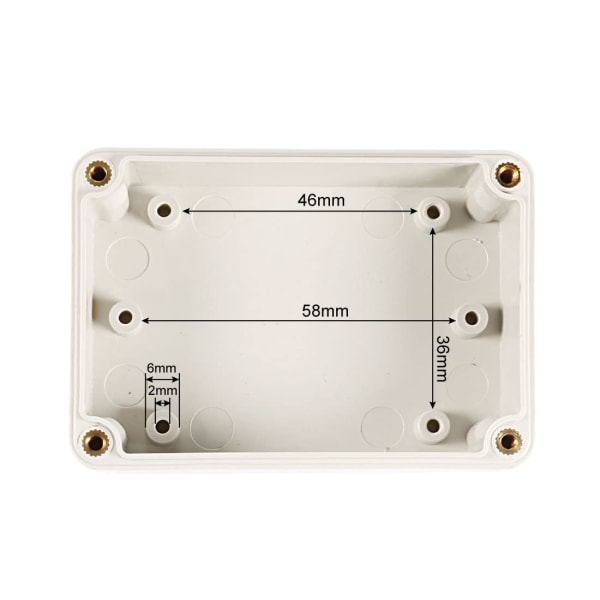 83x58x33mm elektroniskt vattentät IP65 förseglad ABS plast DIY kopplingsbox